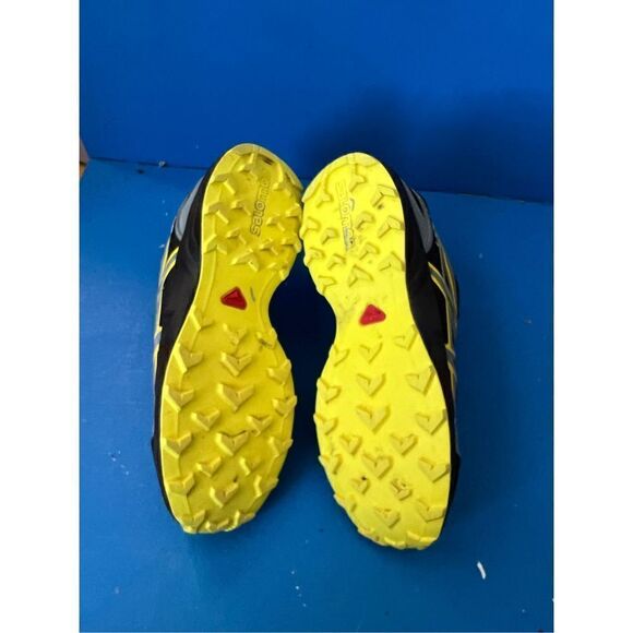 Salomon Speedcross Vario Black Yellow Mens Trail Running Shoes Sneaker Size 5 - Picture 4 of 9